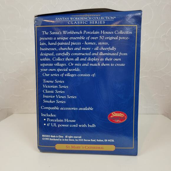 Santa's Workbench Classic Porcelain Lighted House St Mary's Cathedral 479-3998 - Picture 16 of 16